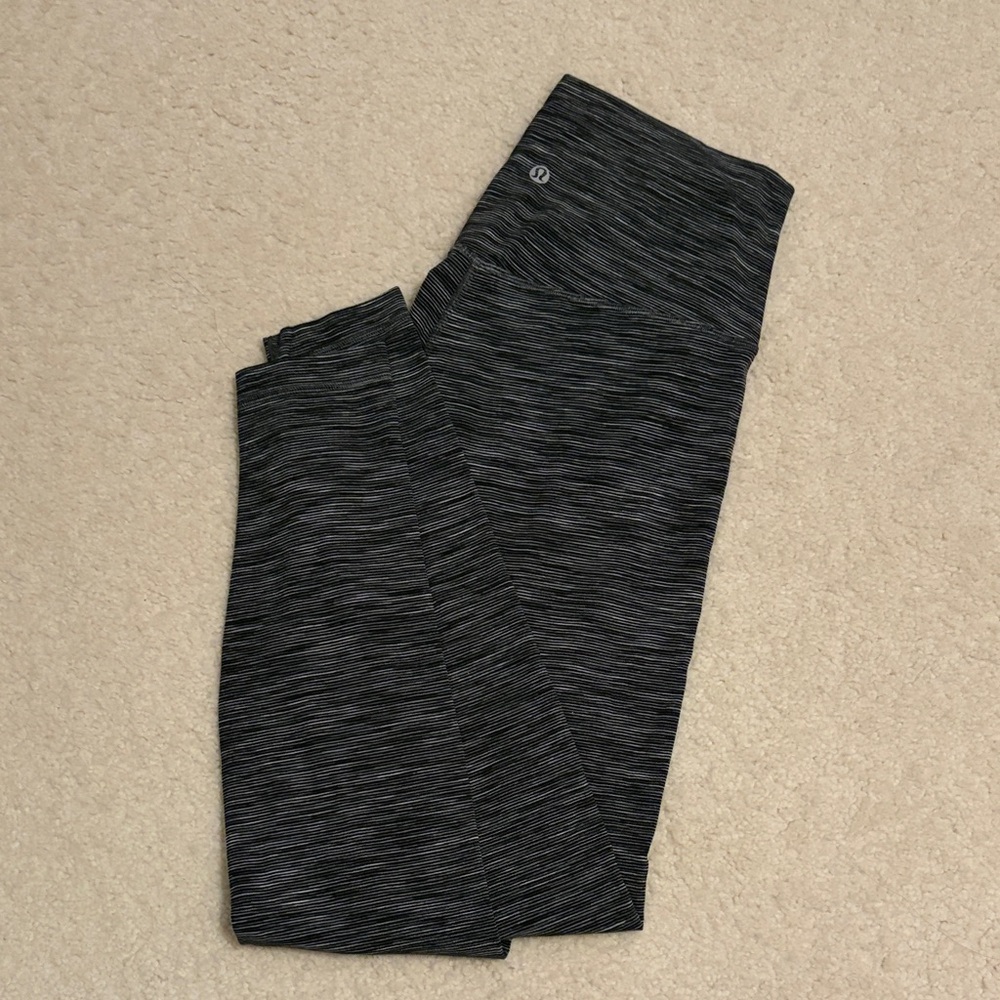 Lululemon Align 28inch Striped Black and Gray Leggings